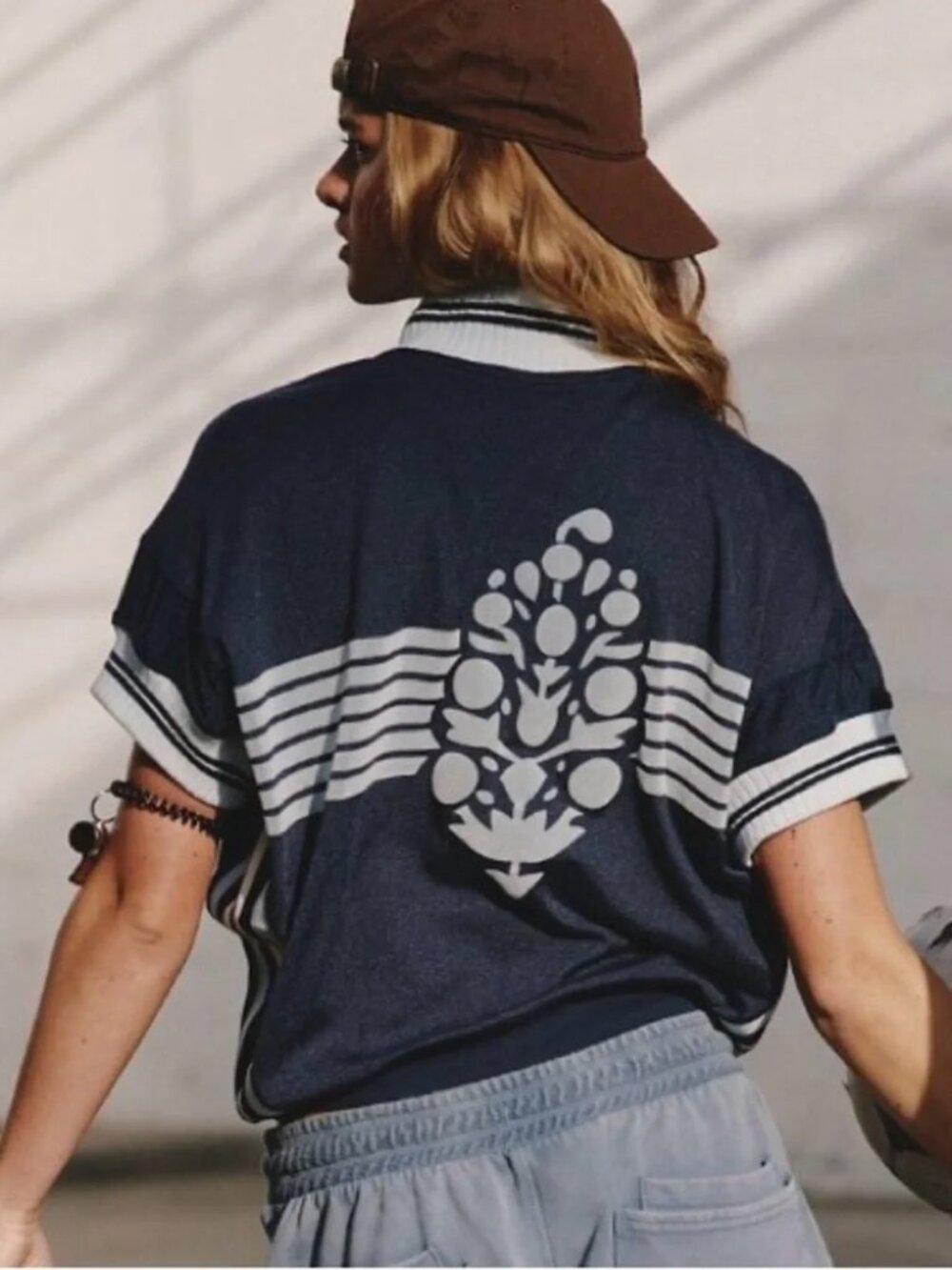 Brand New Free People Movement All Or Nothing Tee - Size XS - Midnight Navy